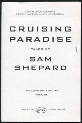 Item #501883 Cruising Paradise. Sam SHEPARD