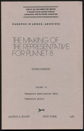 Item #502306 The Making of the Representative for Planet 8: Volume IV. Doris LESSING
