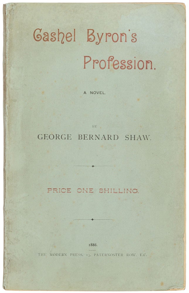Item #502427 Cashel Byron's Profession. George Bernard SHAW.