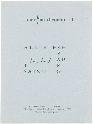 Item #503667 [Broadside]: Amerikan Theorem 1. COX, Walter