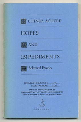 Item #504431 Hopes and Impediments: Selected Essays. Chinua ACHEBE