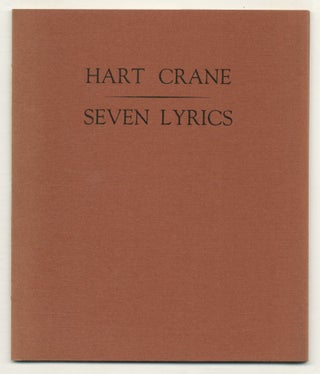 Item #505175 Seven Lyrics. Hart CRANE