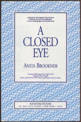 Item #505393 A Closed Eye. Anita BROOKNER