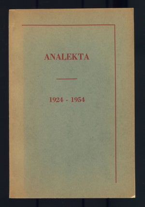 Item #505719 Analekta 1924-1954. An Anthology of Amherst Undergraduate Writing