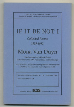 Item #505726 If It Be Not I: Collected Poems 1959-1982. Mona VAN DUYN