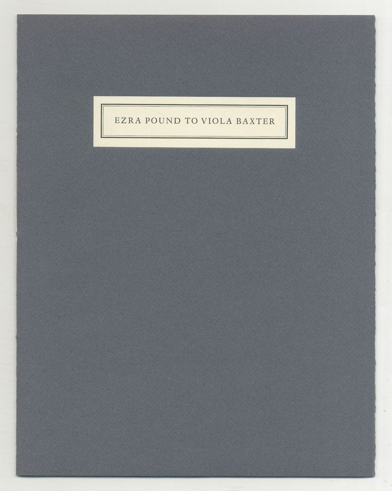 Item #505933 At the Circulo de Recreo with Ezra Pound. A Letter from Ezra Pound to Viola Baxter, May 9, 1906. Ezra POUND.