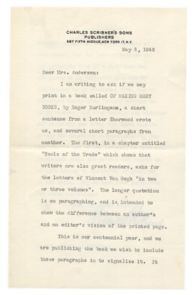 Four Letters from Maxwell Perkins to Sherwood Anderson's Widow