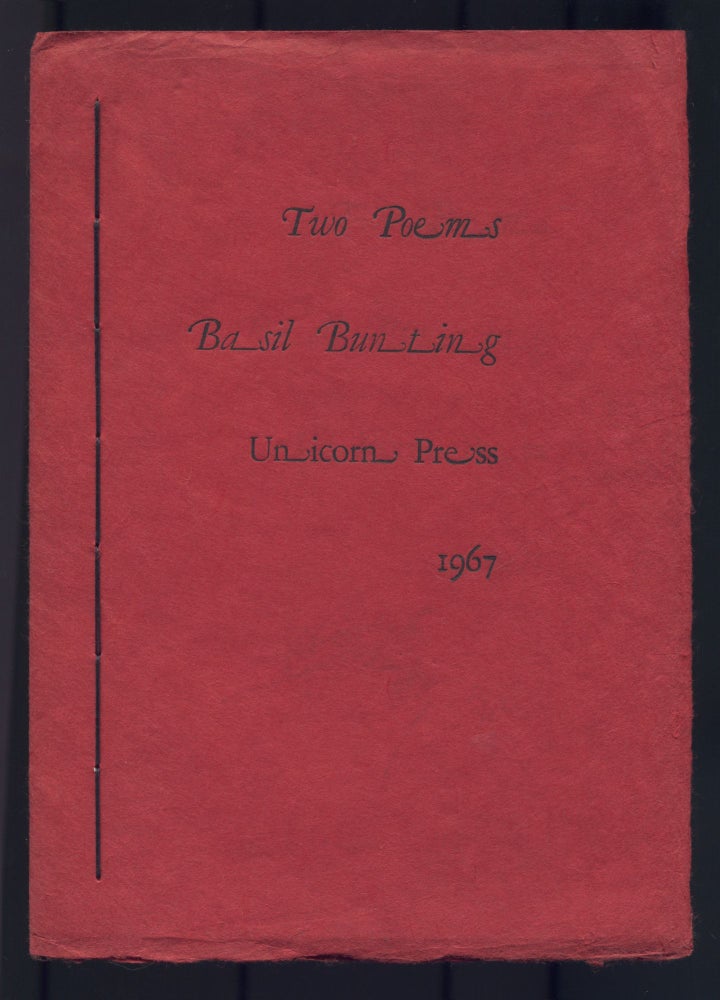 Item #507652 Two Poems. Basil BUNTING.