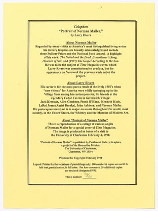 [Broadside]: Portrait of Norman Mailer
