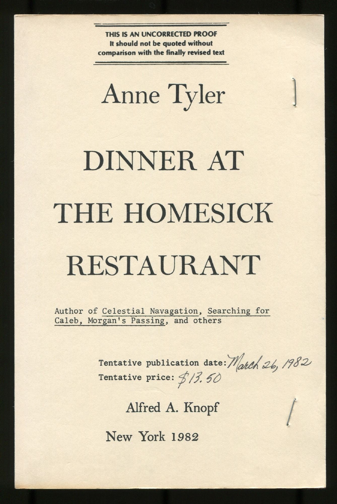 at　ANNE　the　Restaurant　Homesick　Dinner　TYLER