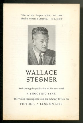 Item #508598 [Caption title]: Fiction: A Lens on Life. Wallace STEGNER