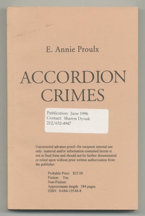 Item #508888 Accordion Crimes. E. Annie PROULX