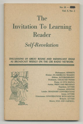 Item #508918 The Invitation to Learning Reader. Self-Revelation. No. 18, Vol. 5, No. 2. James...