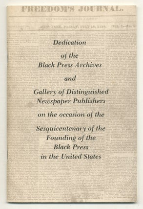Item #509639 Dedication of the Black Press Archives and Gallery of Distinguished Newspaper...