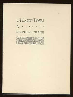 Item #50976 A Lost Poem. Stephen CRANE