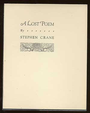 Item #50976 A Lost Poem. Stephen CRANE.