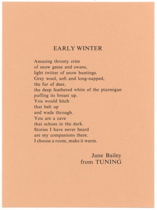 Item #510118 [Postcard]: Early Winter. Jane BAILEY