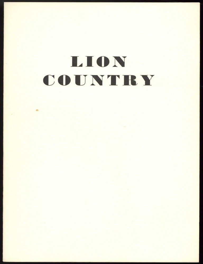 Item #510201 [Sample Pages]: Lion Country [from] The Book of Bebb. Frederick BUECHNER.