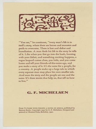 Item #510702 [Broadside, caption title], "You see," he continues, "every...