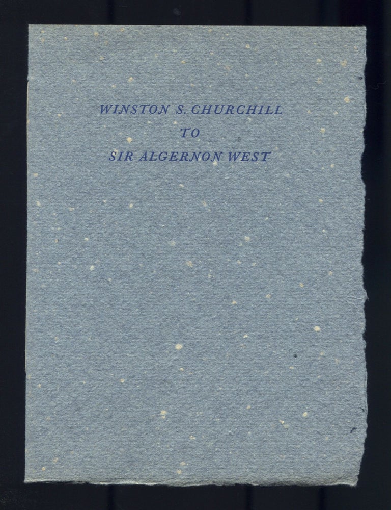 Winston S. Churchill to Sir Algernon West. 18 February 1898. Winston S. CHURCHILL.