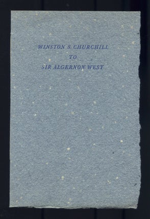 Item #510834 Winston S. Churchill to Sir Algernon West. 18 February 1898. Winston S. CHURCHILL