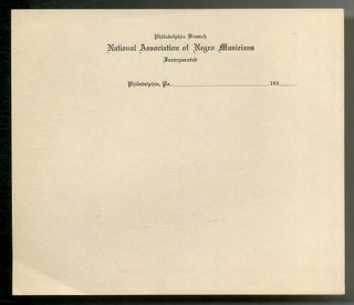 Item #511417 Printed Letterhead Sheet of National Association of Negro Musicians