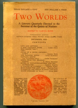 Item #511477 Two Worlds: A Literary Quarterly Devoted to the Increase of the Gaiety of Nations...
