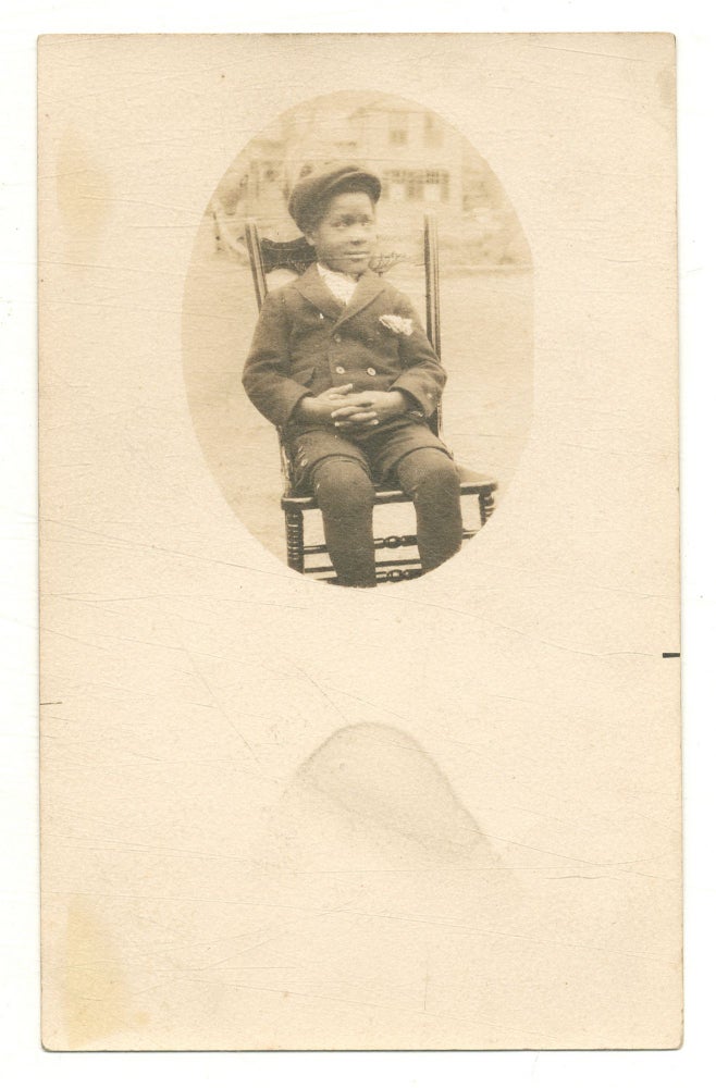 Item #511550 [Real Photo Post Card]: Portrait of an Unidentified African-American Boy