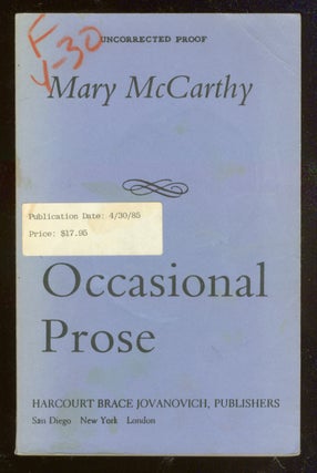 Item #51204 Occasional Prose. Mary McCARTHY