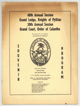 Item #512475 40th Annual Session Grand Lodge, Knights of Pythias. 30th Annual Session Grand...
