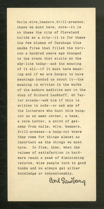 Item #512495 [Small broadside, caption title]: Nails, Wire, Hammers, Drill-Presses, These We Must...