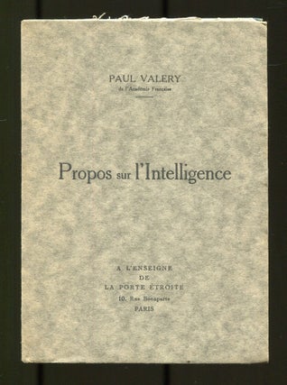Item #513178 Propos sur l'Intelligence. Paul VALERY
