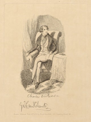 Engraved Portrait of Charles Dickens by George Cruikshank