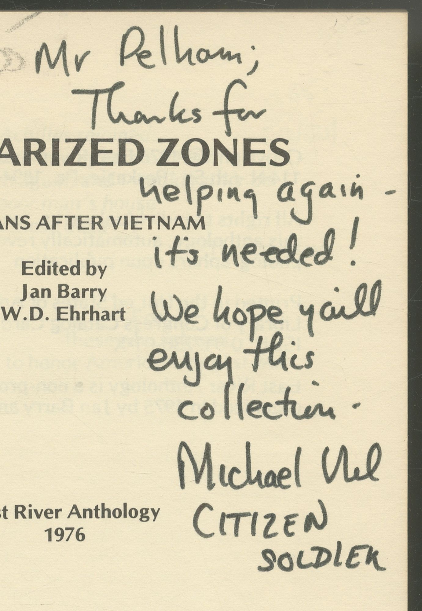 Demilitarized Zones: Veterans After Vietnam | Jan BARRY, W D. Ehrhart