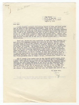 Two Typed Letters Signed. Anton MEYER.