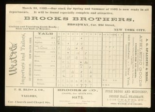Yale vs. Brown Tuesday, May 2, 1893
