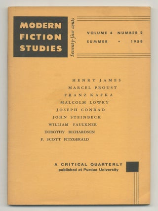 Item #515827 Modern Fiction Studies: A Critical Quarterly. Volume 4, Number 2. Summer, 1958