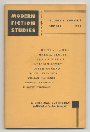 Item #515827 Modern Fiction Studies: A Critical Quarterly. Volume 4, Number 2. Summer, 1958