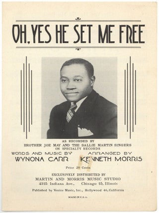 Item #516920 [Sheet music]: Oh, Yes He Set Me Free. Wynona CARR, Kenneth Morris
