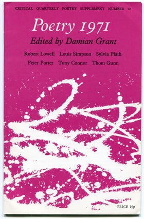 Item #517073 Poetry 1971. Sylvia PLATH, Peter Porter, Tony Connor, Louis Simpson, Thom Gunn,...