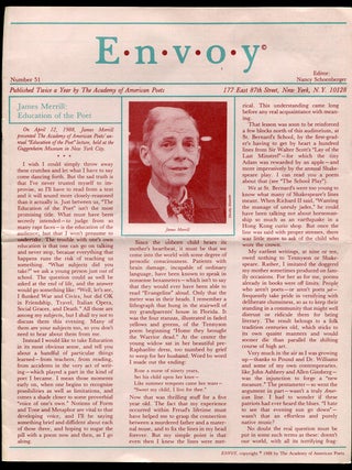 Item #517389 Envoy – Number 51. Seamus HEANEY, Marianne Moore, James Merrill, Amy Clampitt