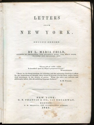 Letters from New York. Second Series