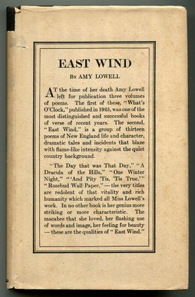 Item #517754 East Wind. Amy LOWELL