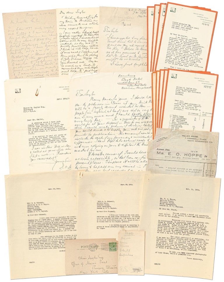 Item #517967 Letters of Photographer E.O. Hoppe to Theater Critic Oliver Sayler. Emil Otto HOPPE, Oliver M. Saylor.