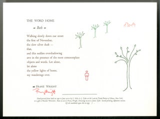 Item #519309 [Broadside]: The Word Home: Beth. Franz WRIGHT