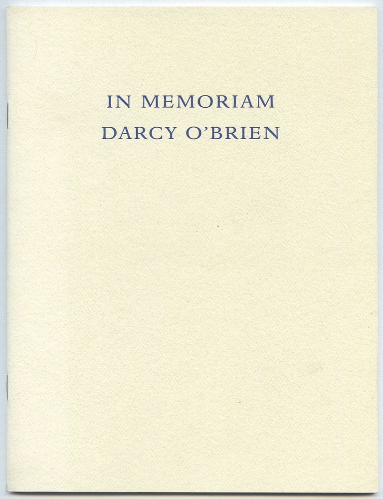 In Memoriam Darcy O'Brien 1939-1998. Seamus HEANEY.