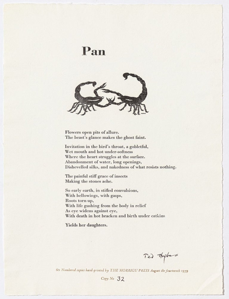 Broadside]: Pan. Ted HUGHES.