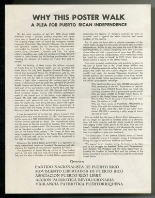 Item #520306 [Broadside]: Why This Poster Walk: A Plea for Puerto Rican Independence