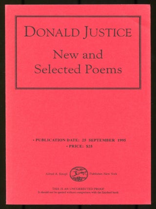 Item #520714 New and Selected Poems. Donald JUSTICE