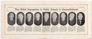 Item #521120 [Broadside, caption title]: They Ruled Segregation in Public Schools is...